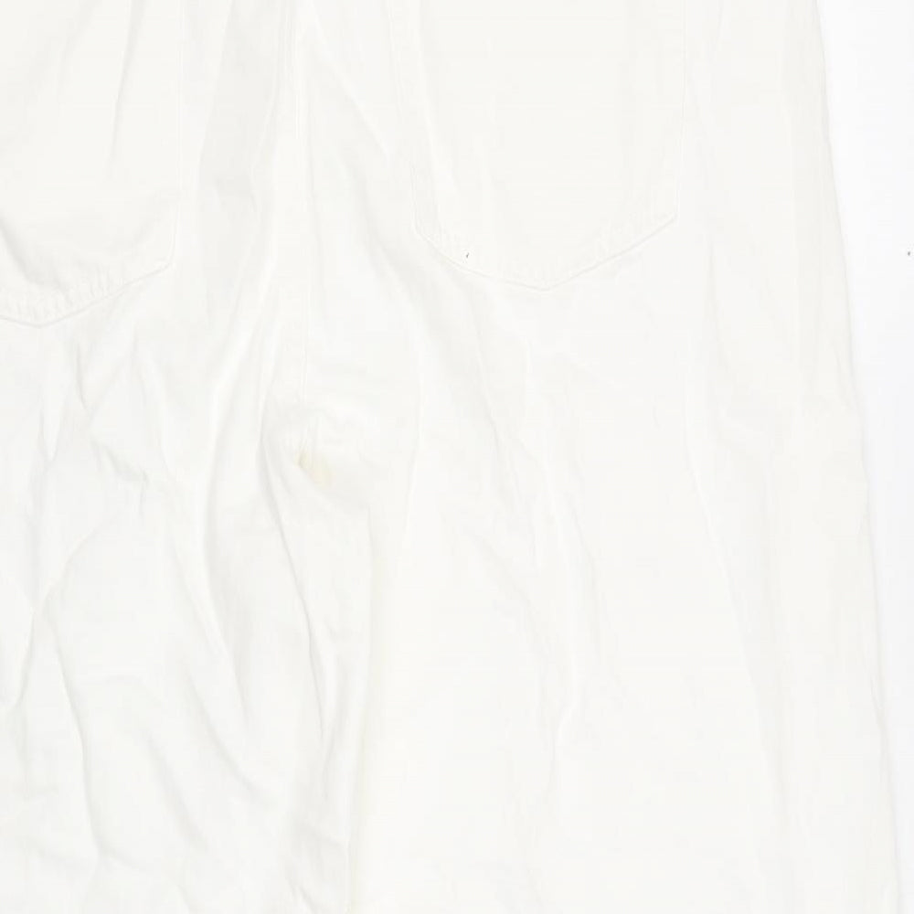 Marks and Spencer Womens White Cotton Straight Jeans Size 20 Regular Zip
