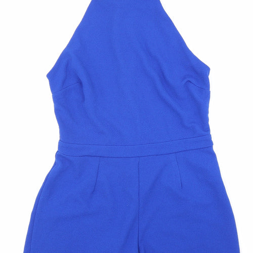 New Look Womens Blue Polyester Playsuit One-Piece Size 10 Zip