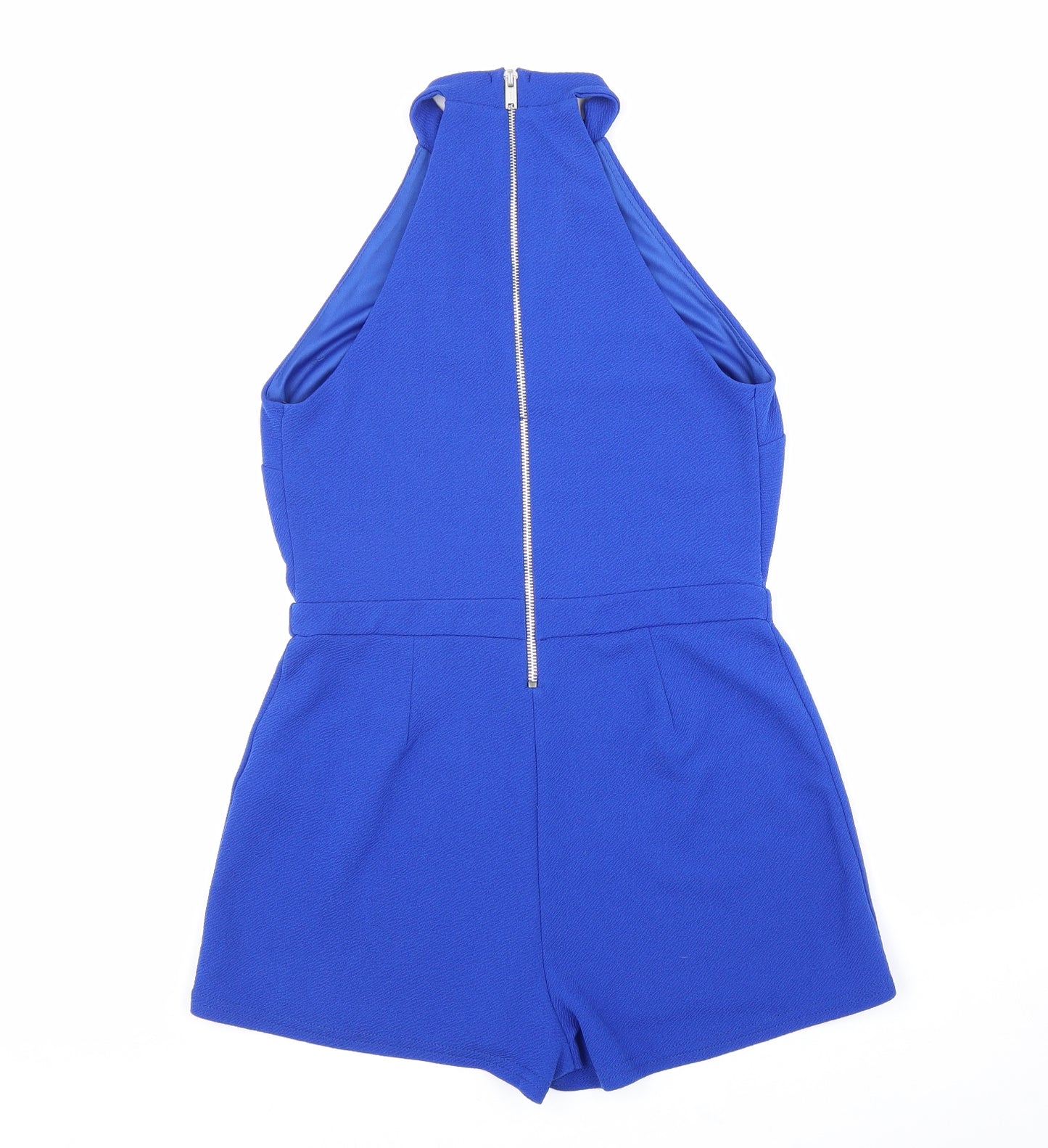 New Look Womens Blue Polyester Playsuit One-Piece Size 10 Zip