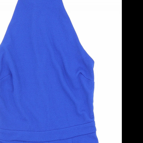 New Look Womens Blue Polyester Playsuit One-Piece Size 10 Zip