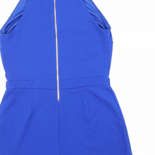 New Look Womens Blue Polyester Playsuit One-Piece Size 10 Zip