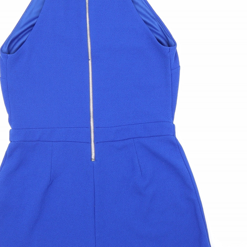 New Look Womens Blue Polyester Playsuit One-Piece Size 10 Zip
