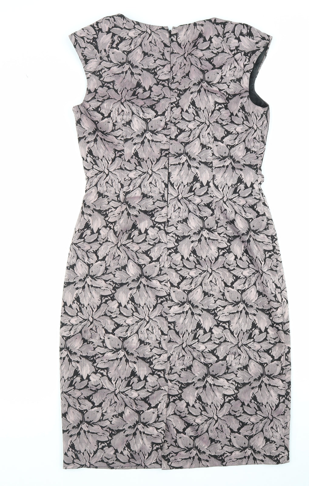 Adrianna Papell Womens Pink Geometric Polyester Shift Size 10 V-Neck Zip