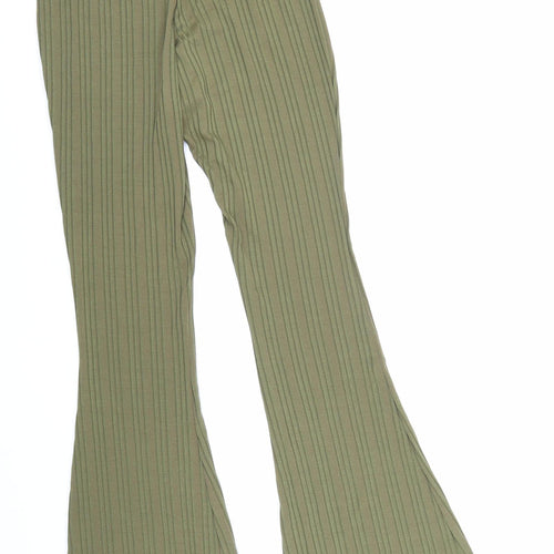 Miss Selfridge Womens Green Polyester Trousers Size 6 L30 in Regular Hook & Loop