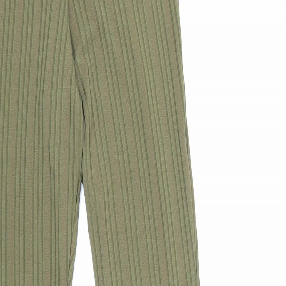 Miss Selfridge Womens Green Polyester Trousers Size 6 L30 in Regular Hook & Loop
