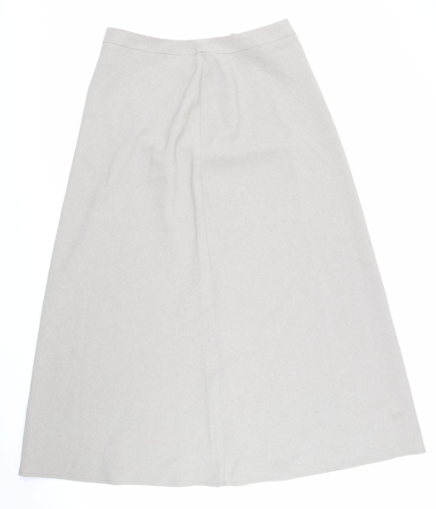 Topics Womens Beige Polyester Swing Skirt Size 10 Zip