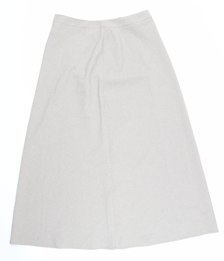 Topics Womens Beige Polyester Swing Skirt Size 10 Zip
