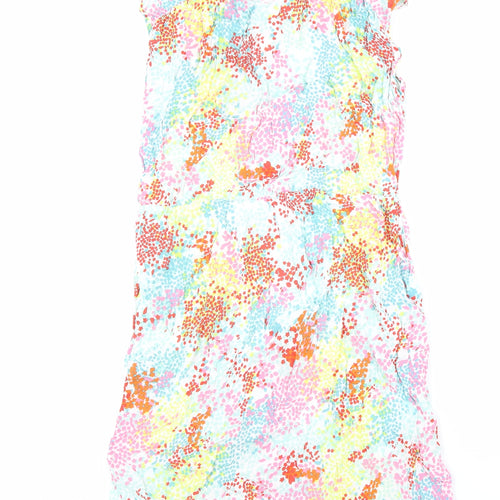 John Lewis Womens Multicoloured Geometric Viscose Shift Size 12 Round Neck Zip