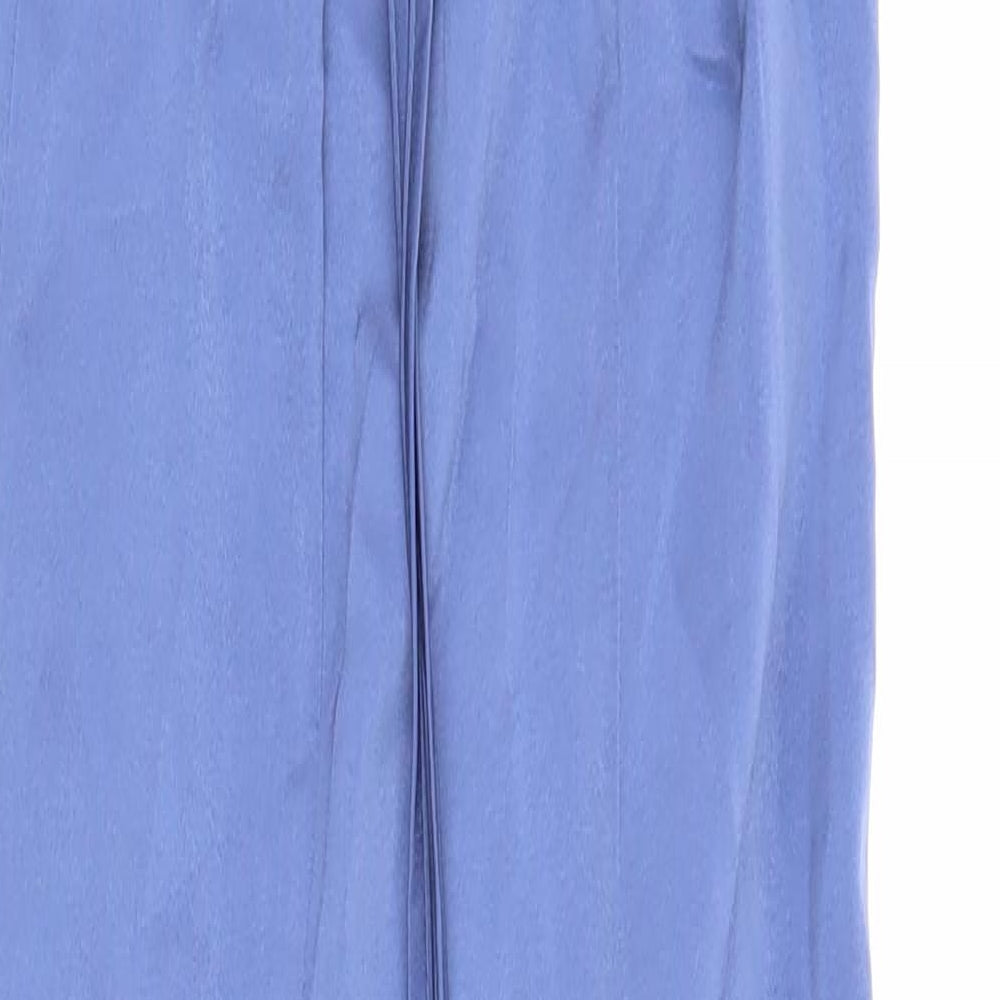 ASOS Womens Blue Polyester Maxi Size 14 V-Neck Drawstring