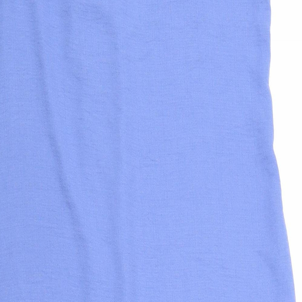 New Look Womens Blue Polyester Tank Dress Size 18 Square Neck Button
