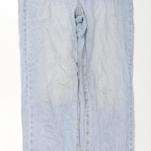 Preworn Womens Blue Cotton Straight Jeans Size 30 in Regular Zip
