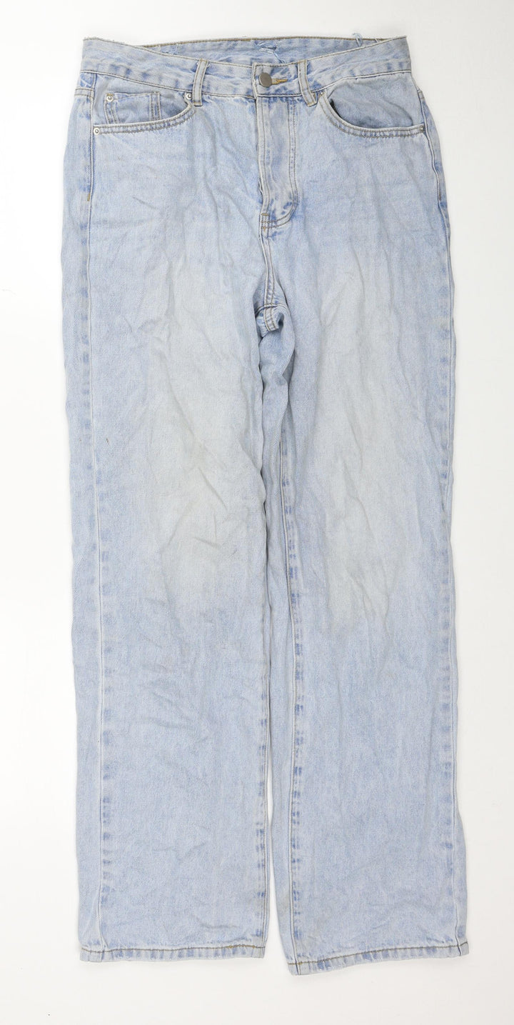 Preworn Womens Blue Cotton Straight Jeans Size 30 in Regular Zip