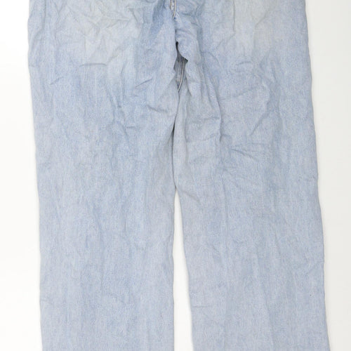 Preworn Womens Blue Cotton Straight Jeans Size 30 in Regular Zip