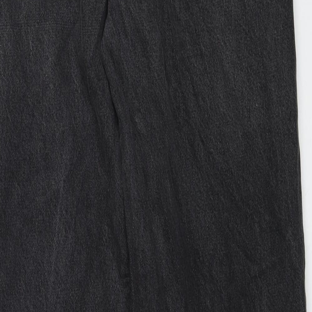 Zara Womens Black Cotton Straight Jeans Size 10 Regular Zip