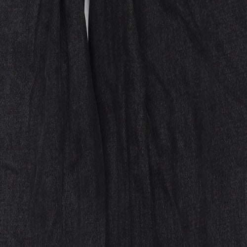 Topshop Womens Black Cotton Straight Jeans Size 26 in L34 in Regular Zip