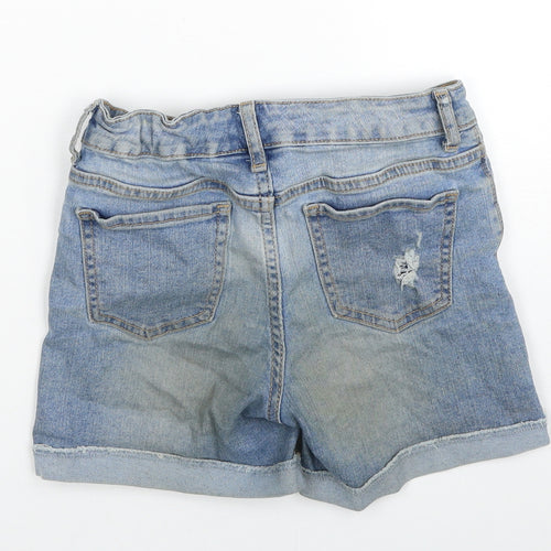 Gap Girls Blue Cotton Hot Pants Shorts Size 10 Years Regular Zip