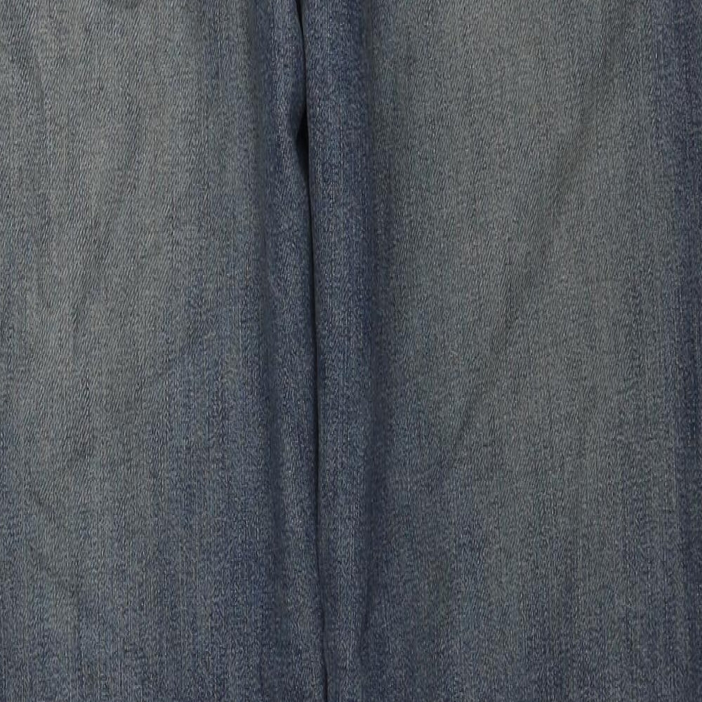 Marks and Spencer Mens Blue Cotton Bootcut Jeans Size 36 in L31 in Regular Zip