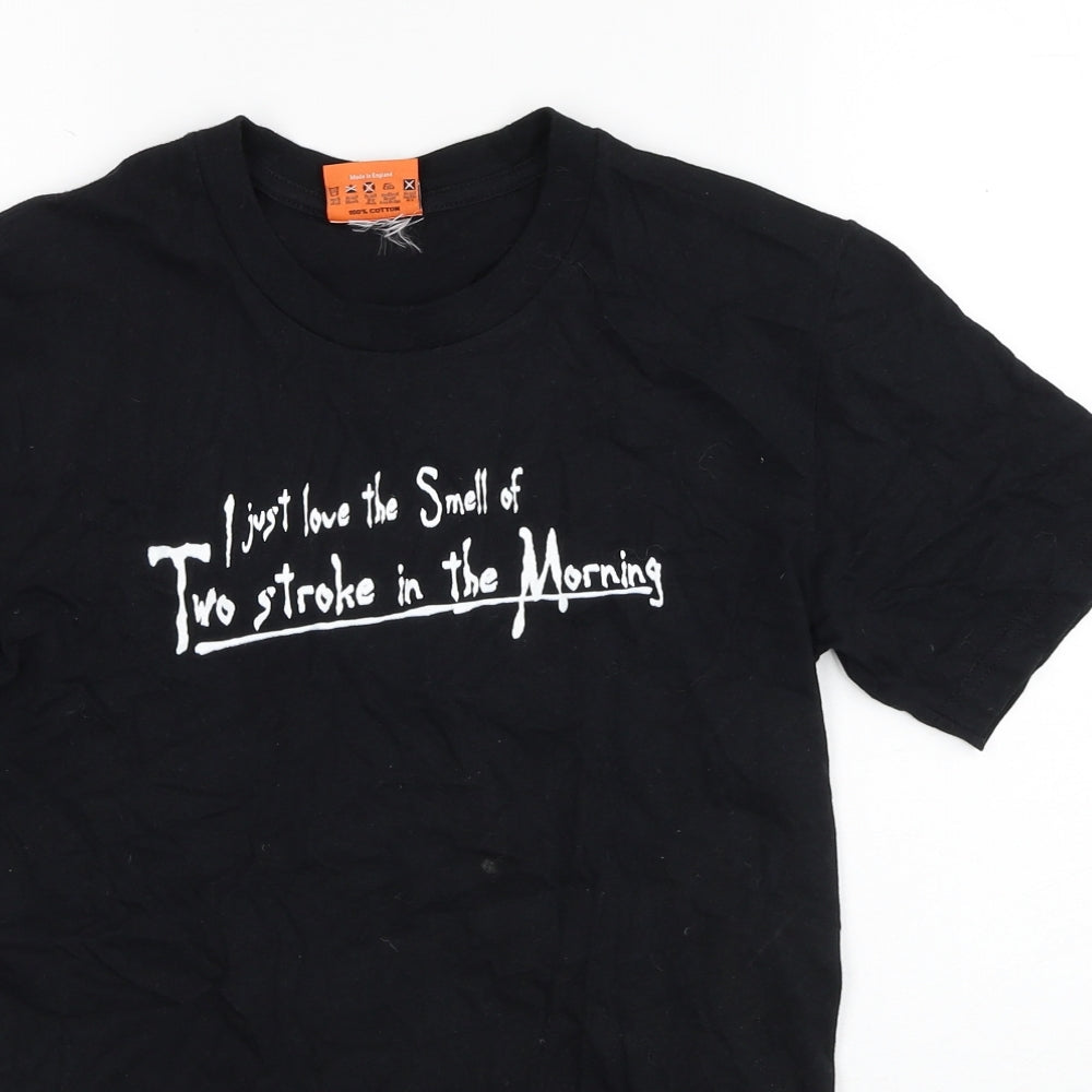 Dead Shot In The Head Mens Black Cotton T-Shirt Size S Round Neck - Two Stroke Engine Slogan