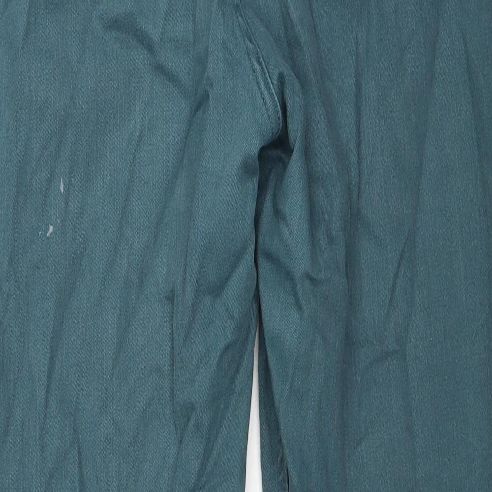 Marks and Spencer Womens Blue Cotton Straight Jeans Size 14 Regular Zip