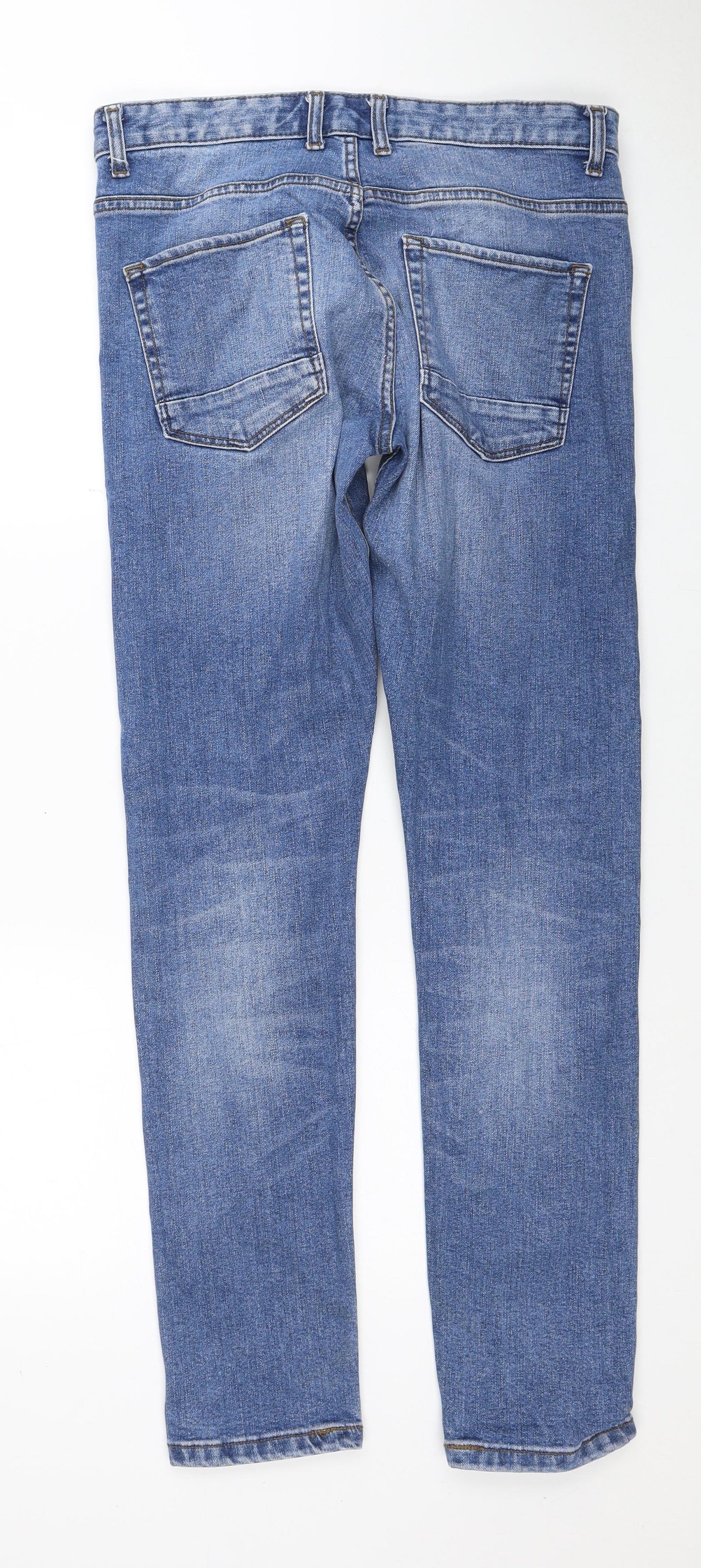 NEXT Mens Blue Cotton Skinny Jeans Size 32 in Slim Zip