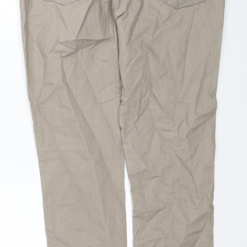 Preworn Womens Brown Cotton Skinny Jeans Size 34 in Regular Zip