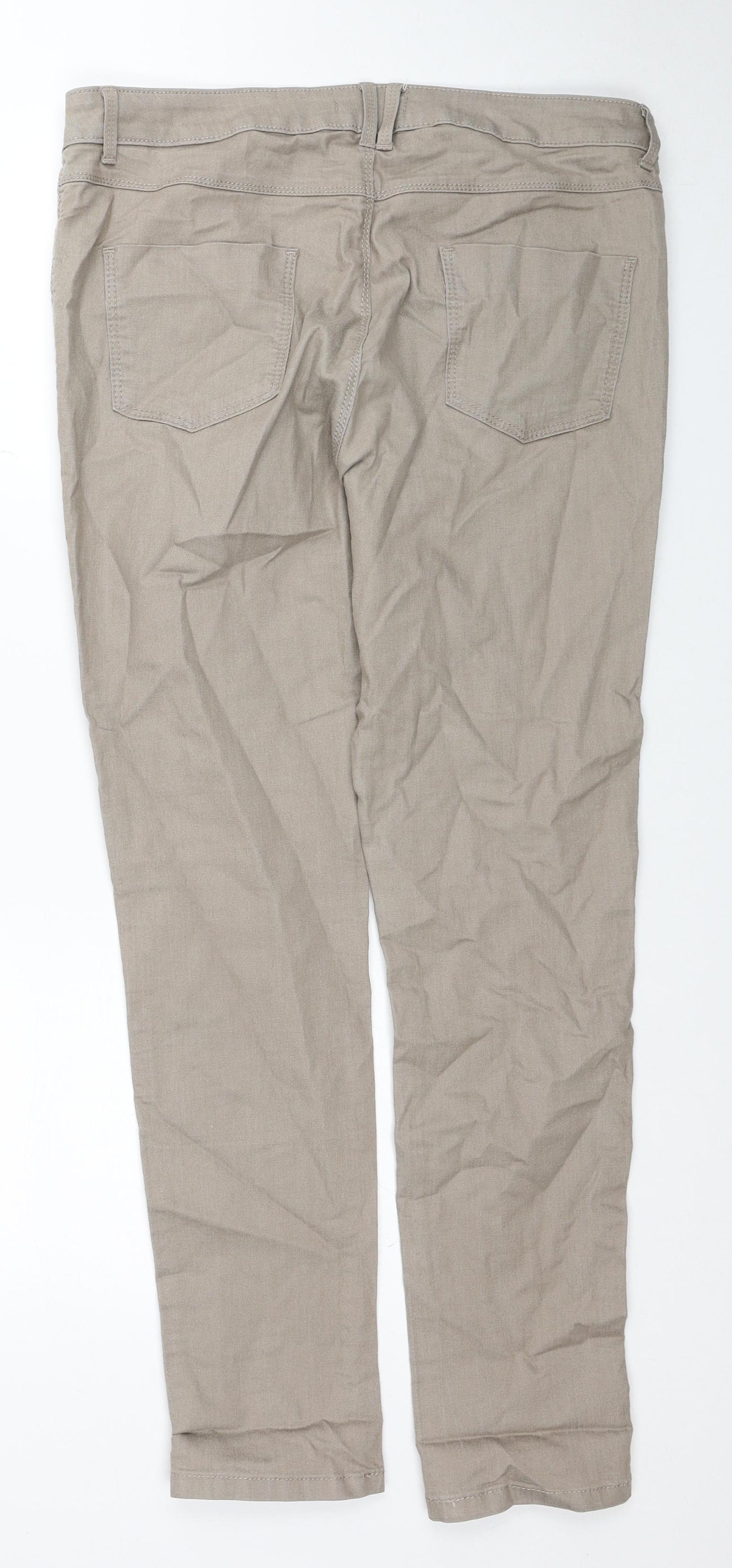 Preworn Womens Brown Cotton Skinny Jeans Size 34 in Regular Zip
