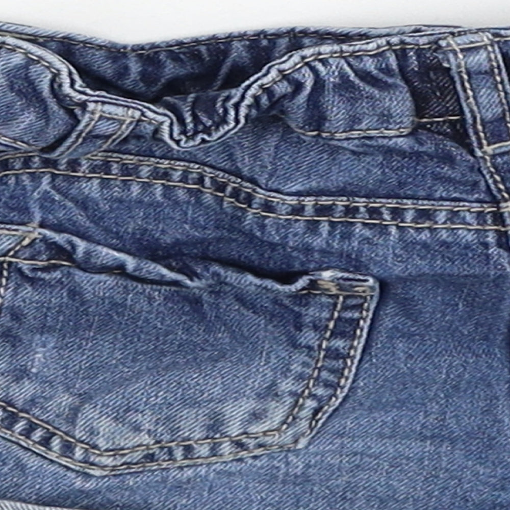 NEXT Girls Blue Cotton Hot Pants Shorts Size 5 Years Regular Zip