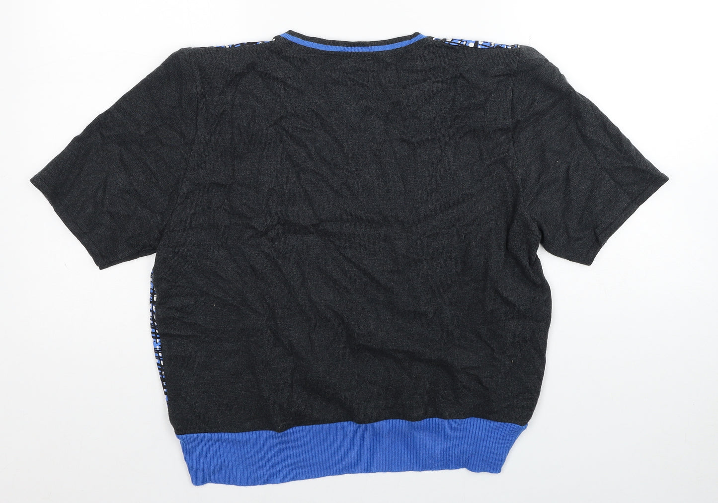 Eugen Klein Womens Blue Modal Basic T-Shirt Size 14 Scoop Neck