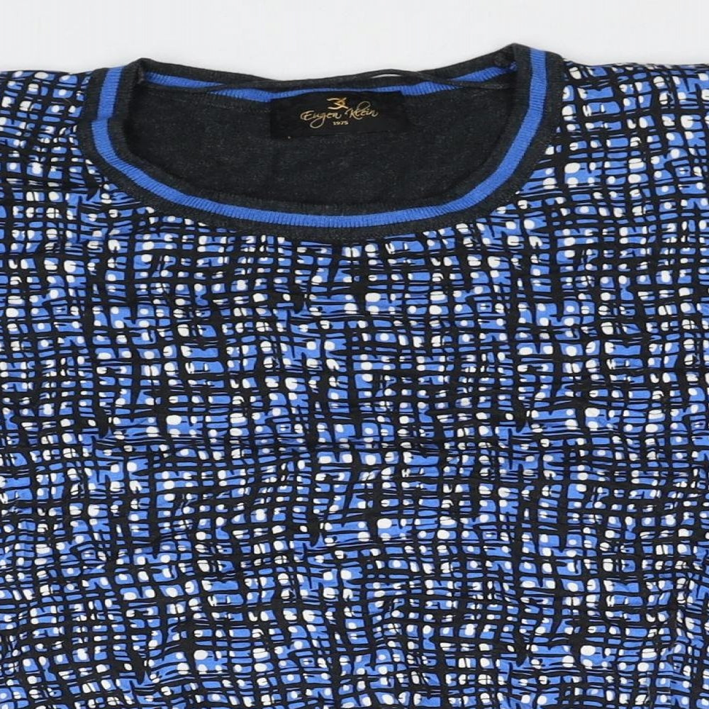 Eugen Klein Womens Blue Modal Basic T-Shirt Size 14 Scoop Neck