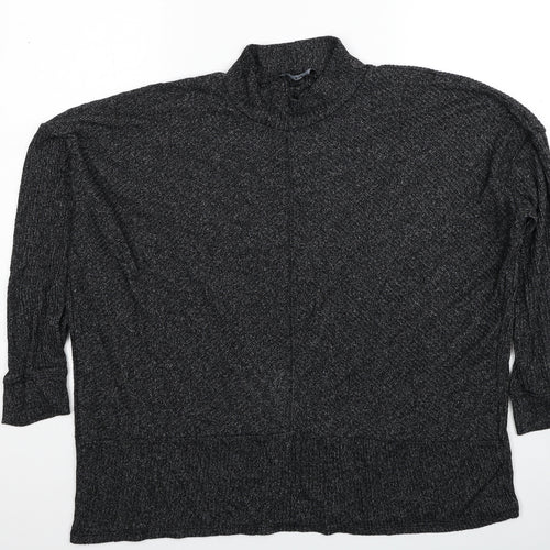 F&F Womens Black Mock Neck Viscose Pullover Jumper Size L