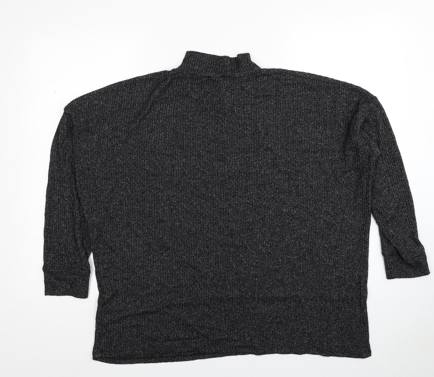F&F Womens Black Mock Neck Viscose Pullover Jumper Size L