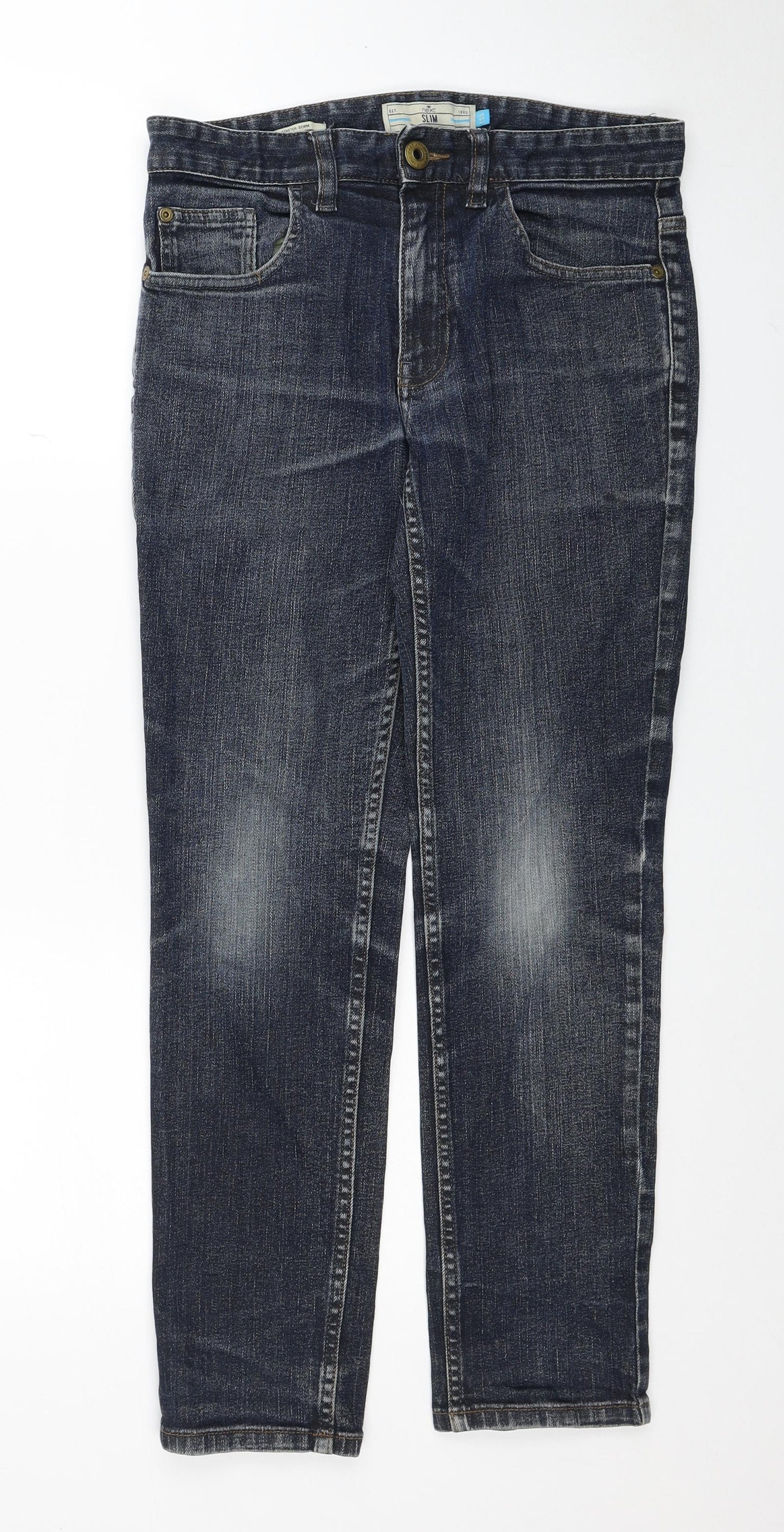 NEXT Mens Blue Cotton Straight Jeans Size 30 in L29 in Regular Zip