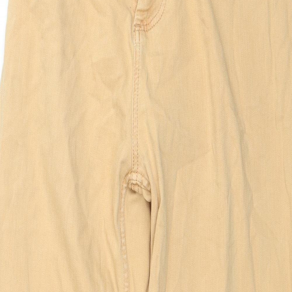 Primark Womens Orange Cotton Straight Jeans Size 10 Regular Zip