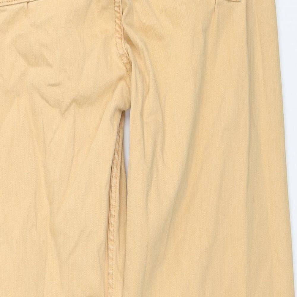 Primark Womens Orange Cotton Straight Jeans Size 10 Regular Zip