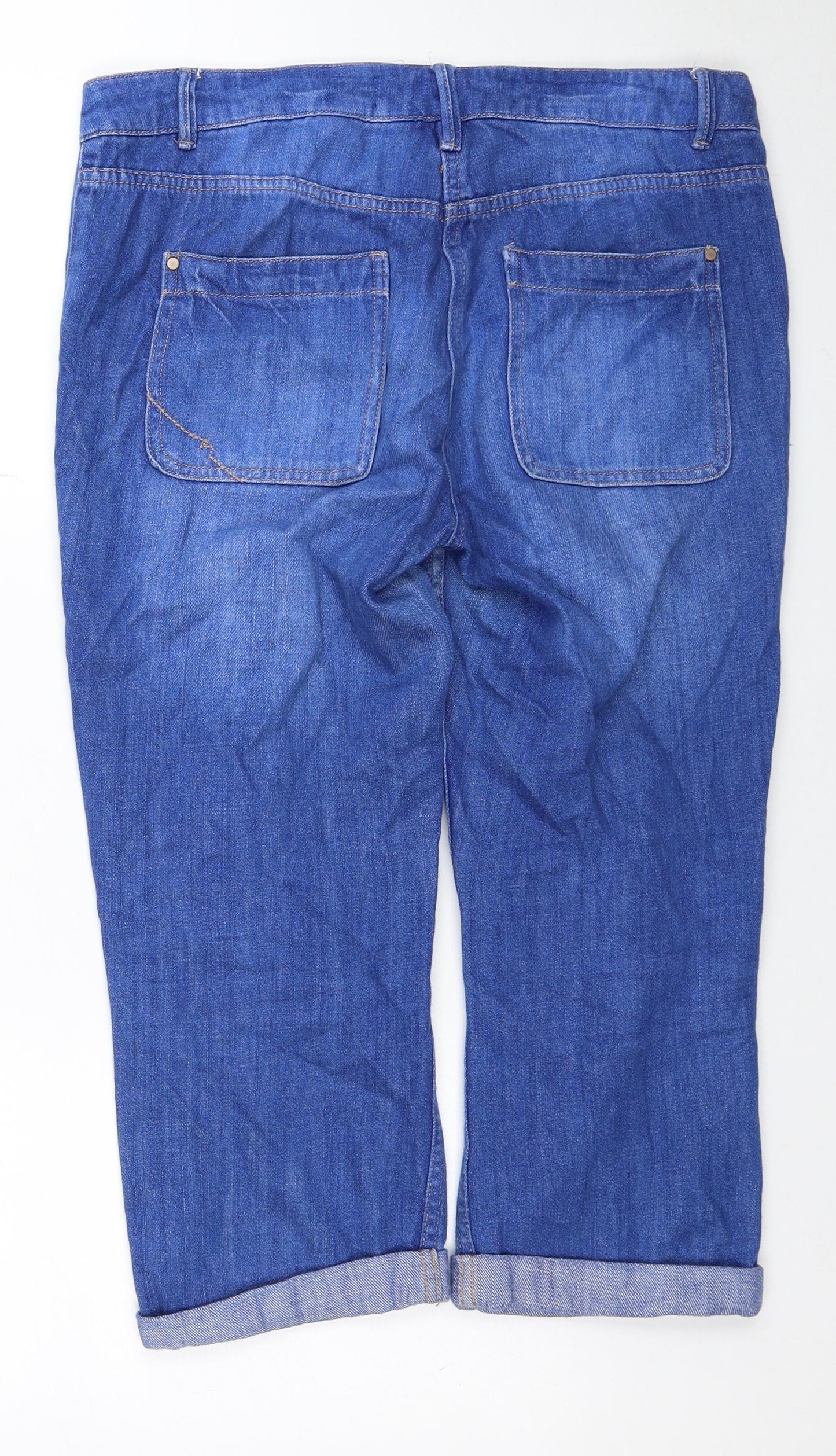 NEXT Womens Blue Cotton Straight Jeans Size 12 Regular Zip