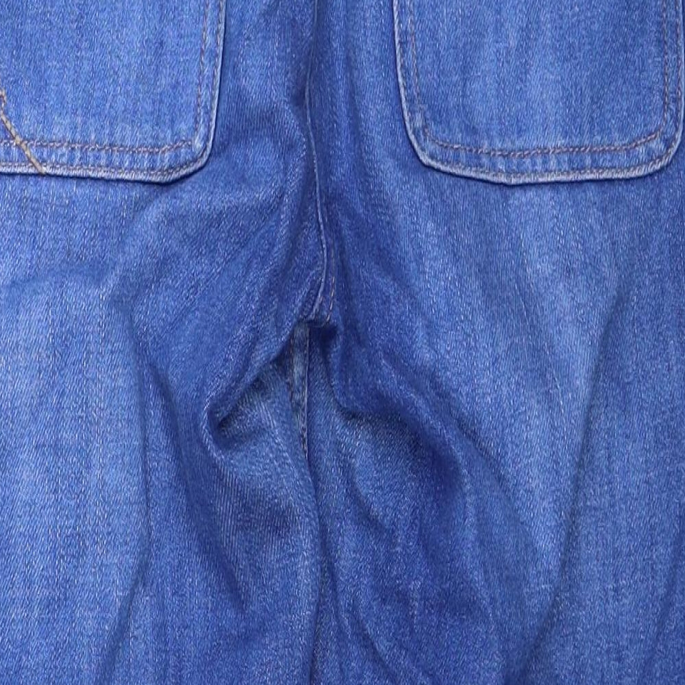 NEXT Womens Blue Cotton Straight Jeans Size 12 Regular Zip