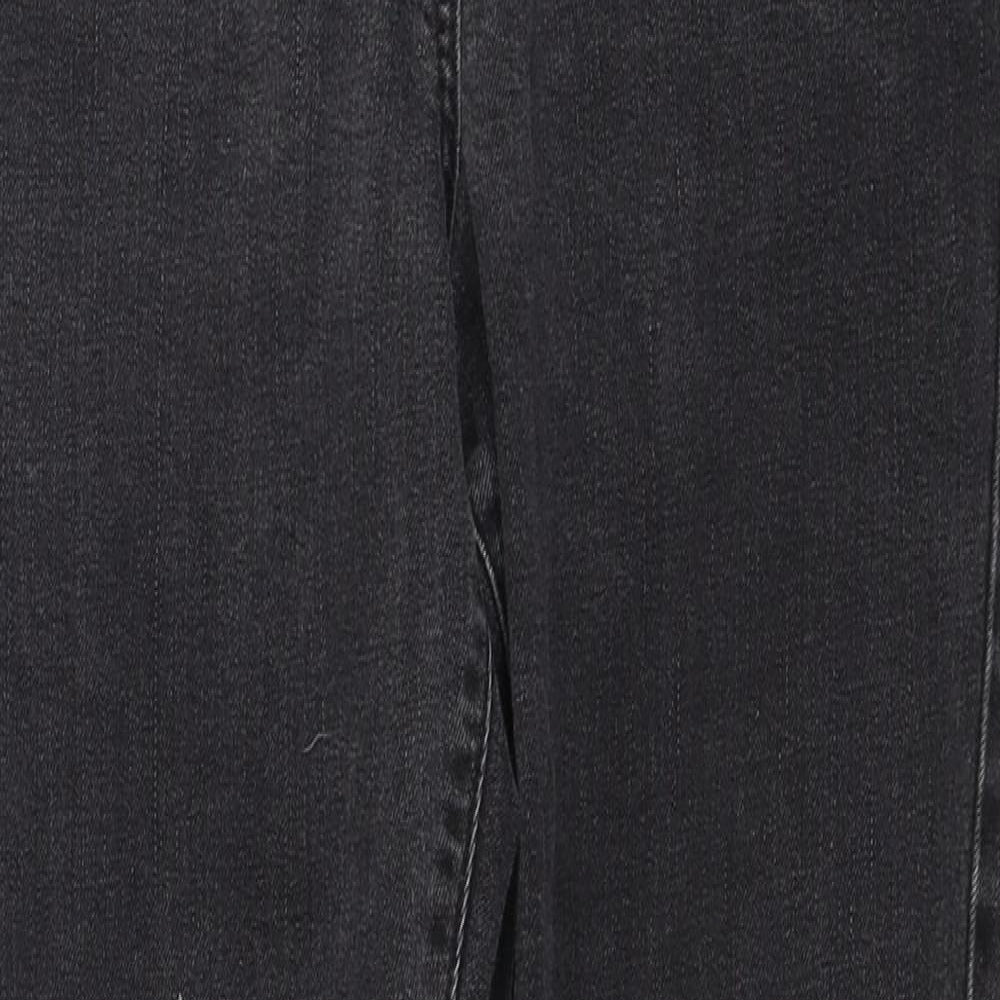 Marks and Spencer Womens Black Cotton Bootcut Jeans Size 12 Regular Zip