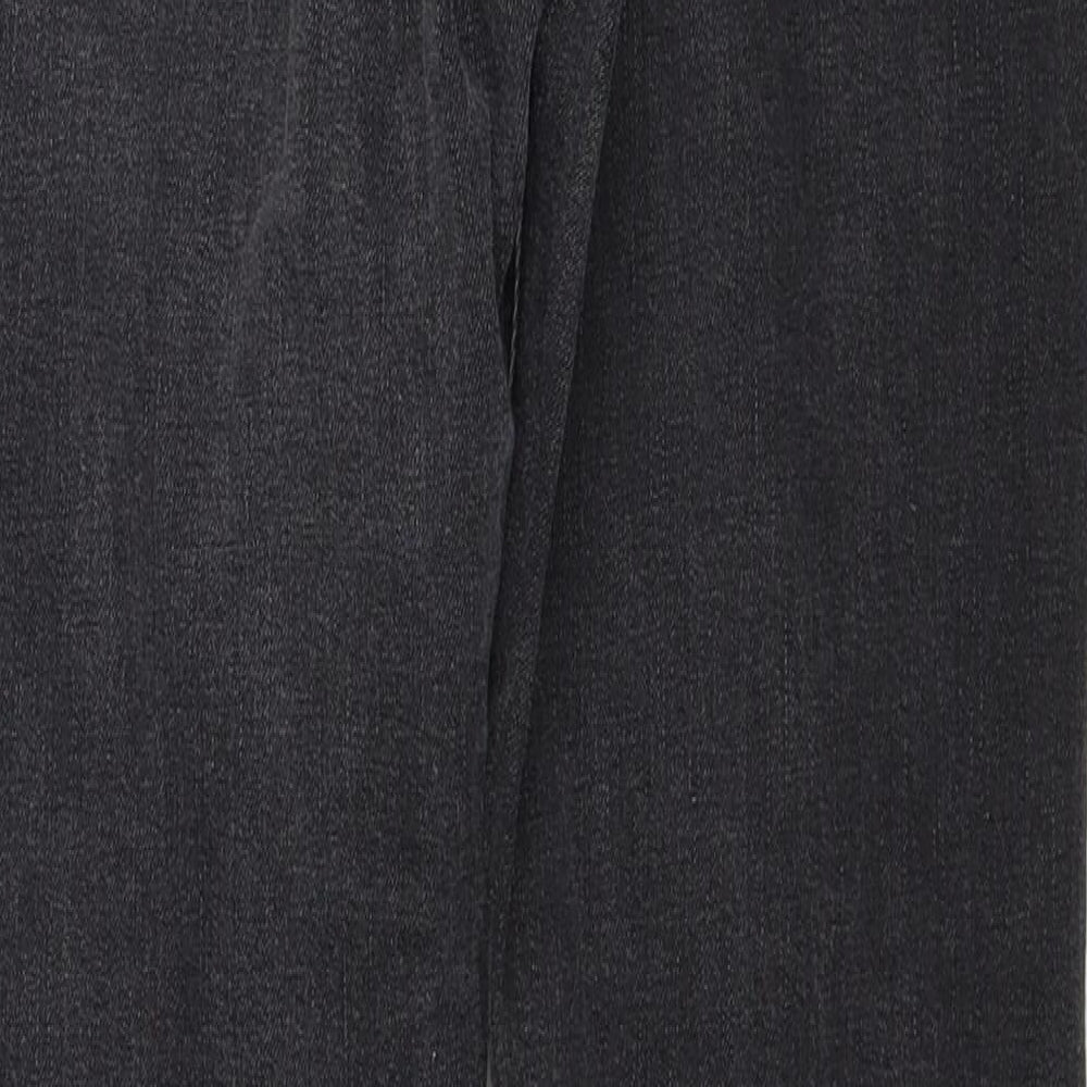 Marks and Spencer Womens Black Cotton Bootcut Jeans Size 12 Regular Zip