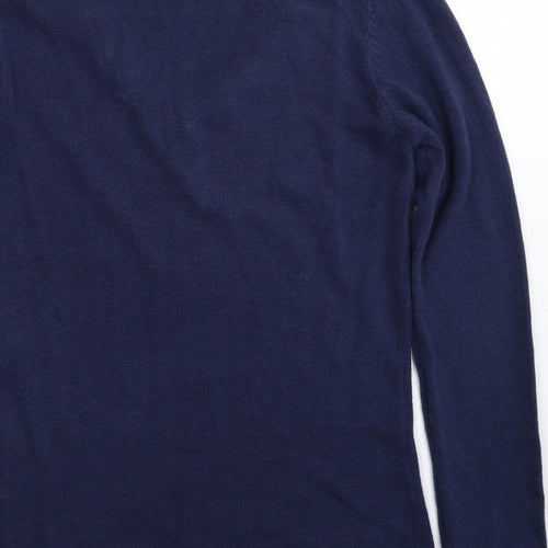 Klass Womens Blue V-Neck Acrylic Pullover Jumper Size S