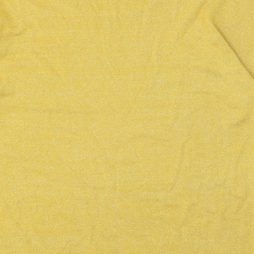 Fair Lady Womens Yellow Round Neck Cotton Pullover Jumper Size 18