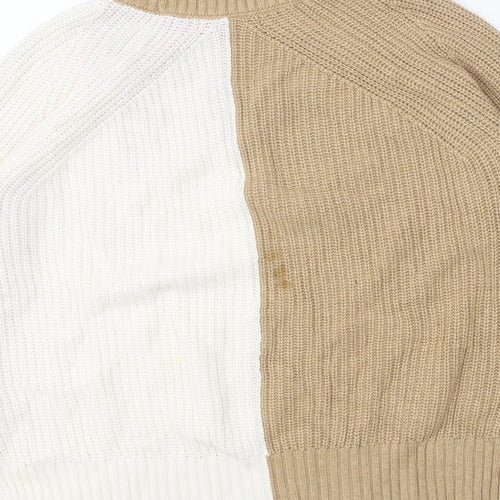 Marks and Spencer Womens Brown Roll Neck Cotton Pullover Jumper Size M