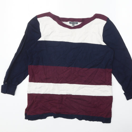 Intuition Womens Multicoloured Scoop Neck Viscose Pullover Jumper Size 12