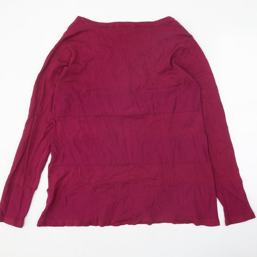 Cha Cha Womens Pink V-Neck Cotton Pullover Jumper Size L - Snap Closure