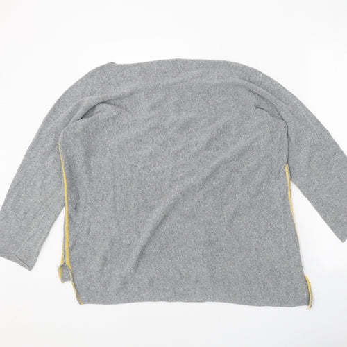 Isabella D Womens Grey Boat Neck Acrylic Pullover Jumper Size M