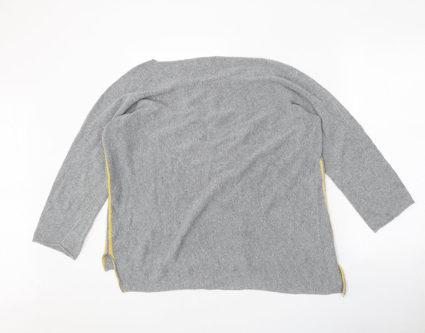 Isabella D Womens Grey Boat Neck Acrylic Pullover Jumper Size M
