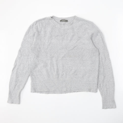 Oasis Womens Grey Scoop Neck Acrylic Pullover Jumper Size L