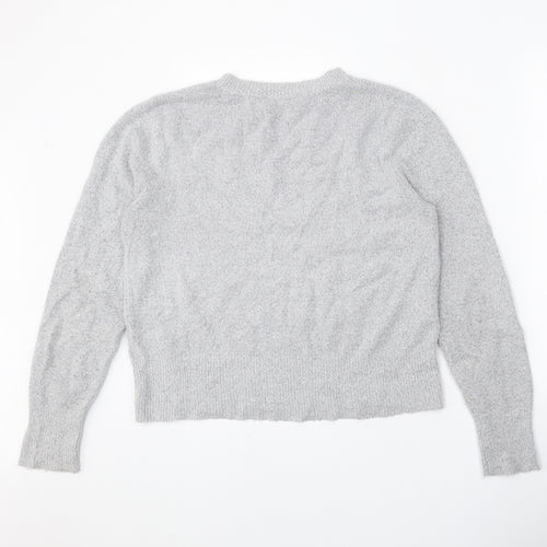 Oasis Womens Grey Scoop Neck Acrylic Pullover Jumper Size L