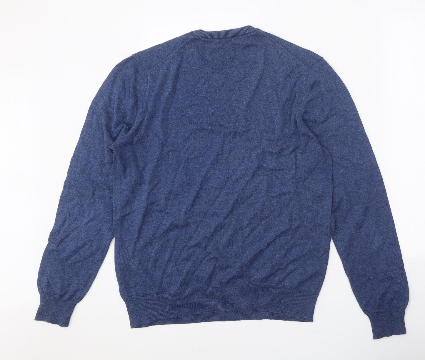 Hackett London Mens Blue Round Neck Cotton Pullover Jumper Size M Long Sleeve