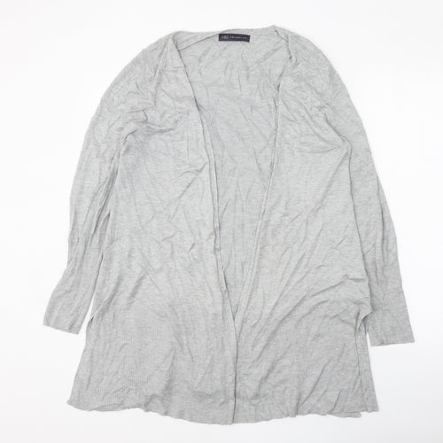 Marks and Spencer Womens Grey V-Neck Viscose Cardigan Jumper Size M