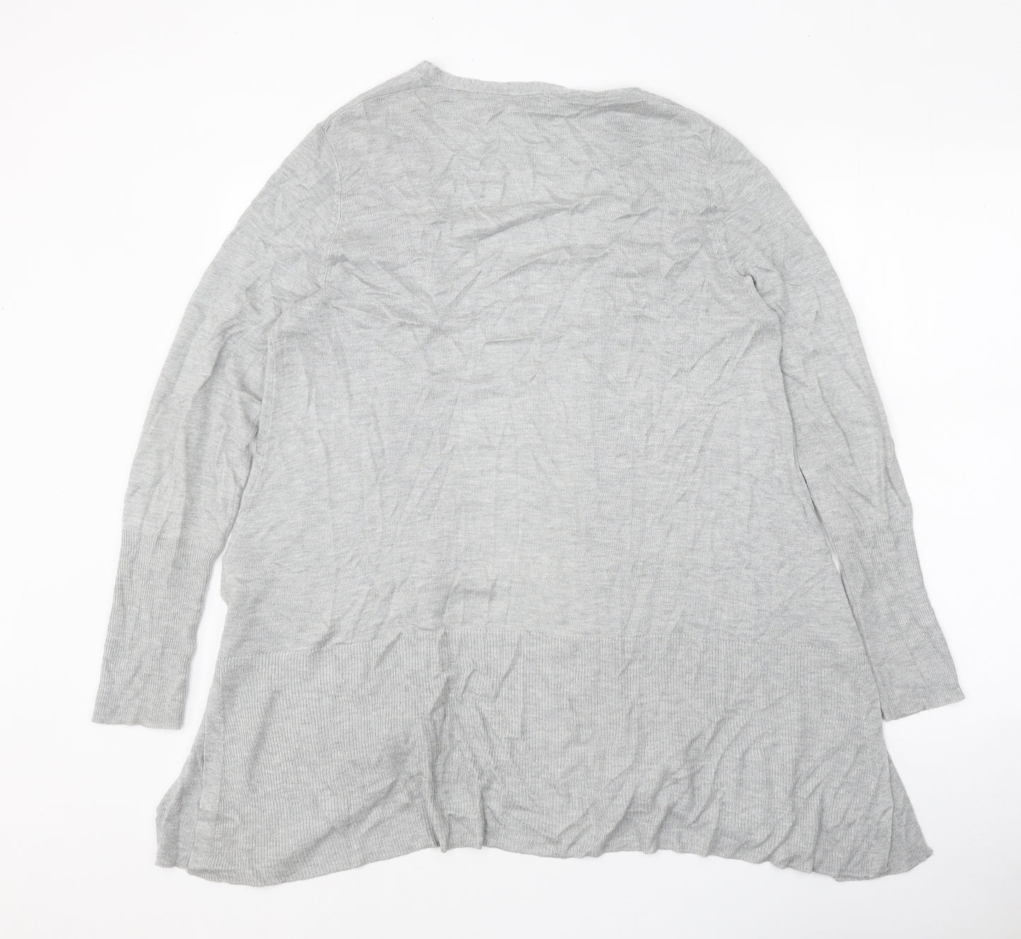 Marks and Spencer Womens Grey V-Neck Viscose Cardigan Jumper Size M